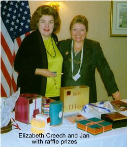 Jan & Elizabeth with raffle